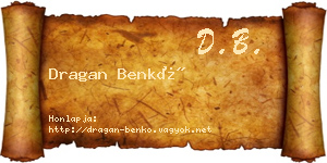 Dragan Benkő névjegykártya